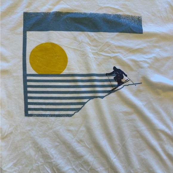 Marine Layer White Tee with Blue and Yellow Graphic - Picture 2 of 3